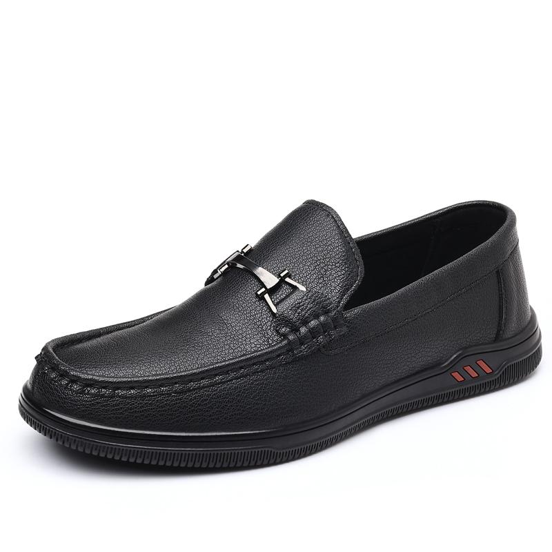 

Fashion Casual men s loafers Classic fashion and high-quality styles Formal office and leisure party Black and white leather shoes Hot 44 чёрный