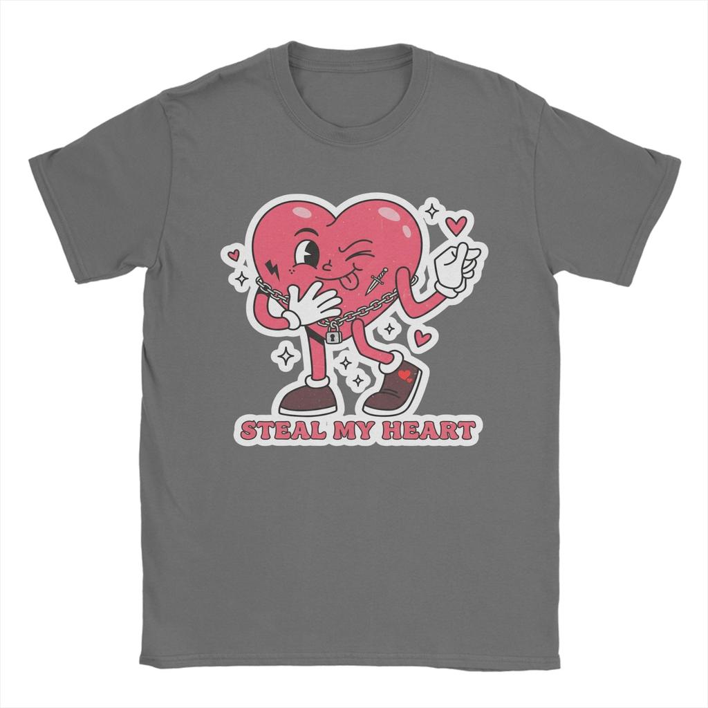 Mens TShirt Heart Bandit Steal My Heart Unique Cotton Tee Shirt Short Sleeve T Shirts Crew Neck Tops New Arrival