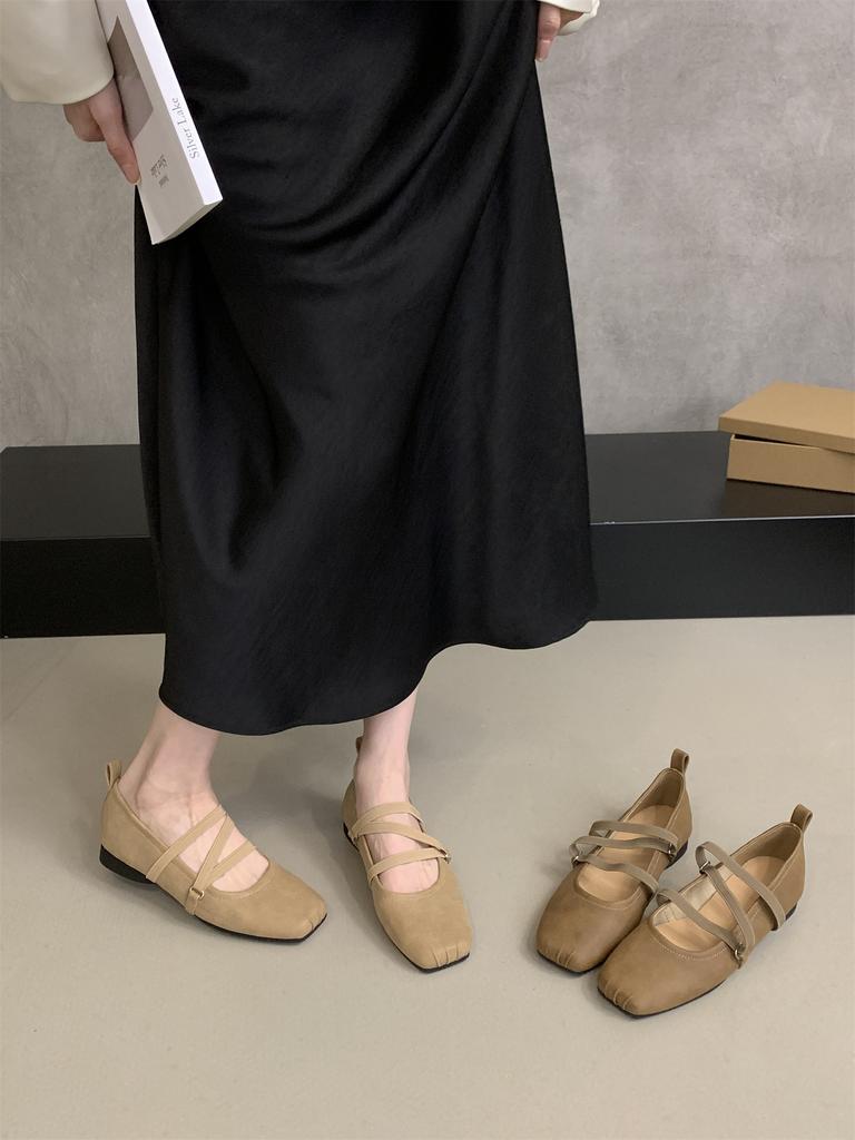 Fashion Fashion Shallow Women Ballet Flats Dance Shoes Casual Female Soft Footwear Lady Fashion Elastic Band Women Flats Slip On Shoes