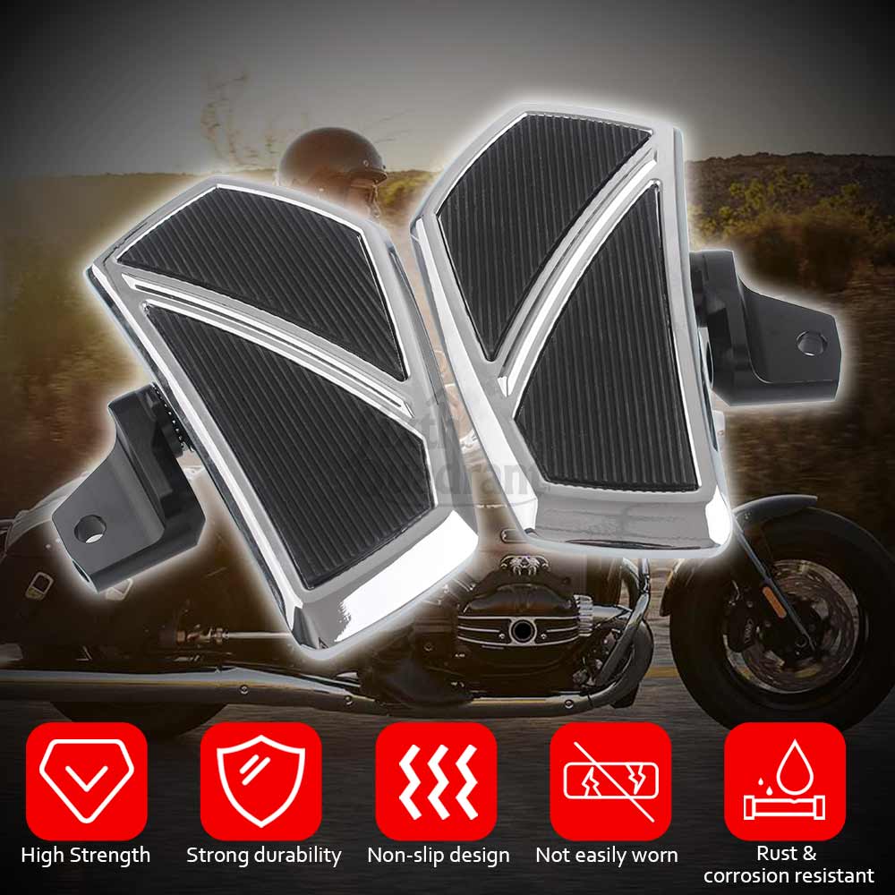 Motorcycle Chrome Driver Floorboards Pedal Rider Footboard Wide Footpegs Front Footrests For BMW R18 Classic R18 100 Years 2020+