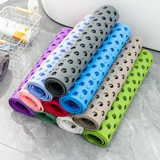 Absorbent Non-Slip Bathroom Mat with Suction Cups and Large Drainage Holes