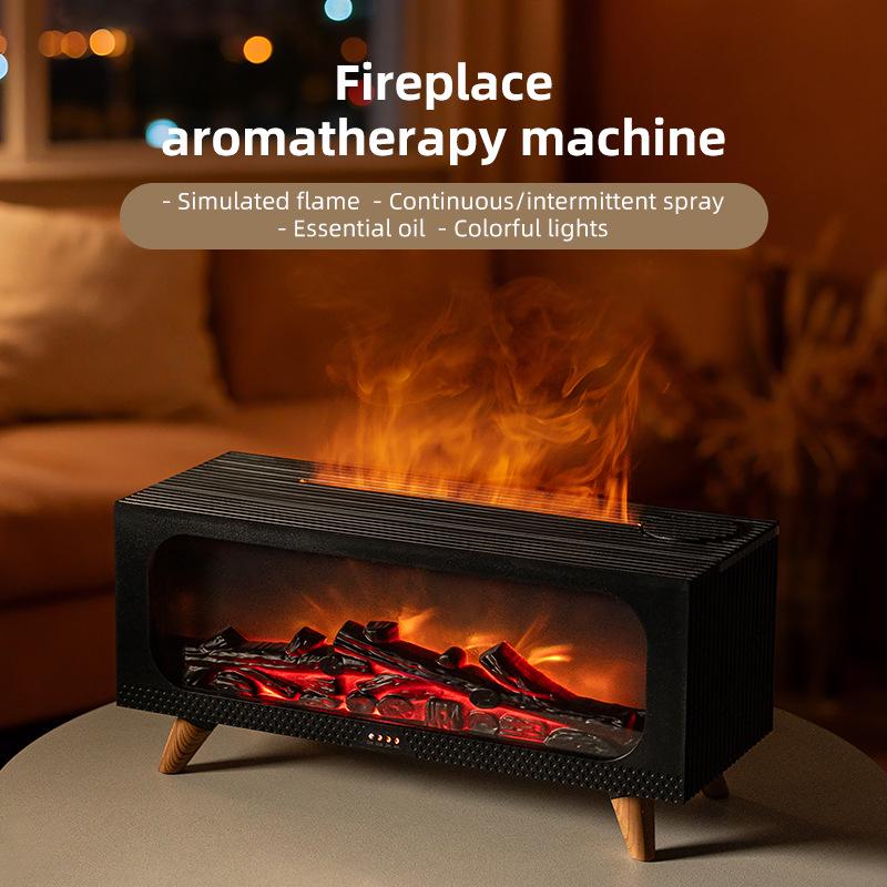 USB Simulated Fireplace Flame Humidifier & Night Light for Home & Bedroom