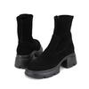 Barbara Suede Lambskin Stretch Ankle Boots Black Bbi830bk