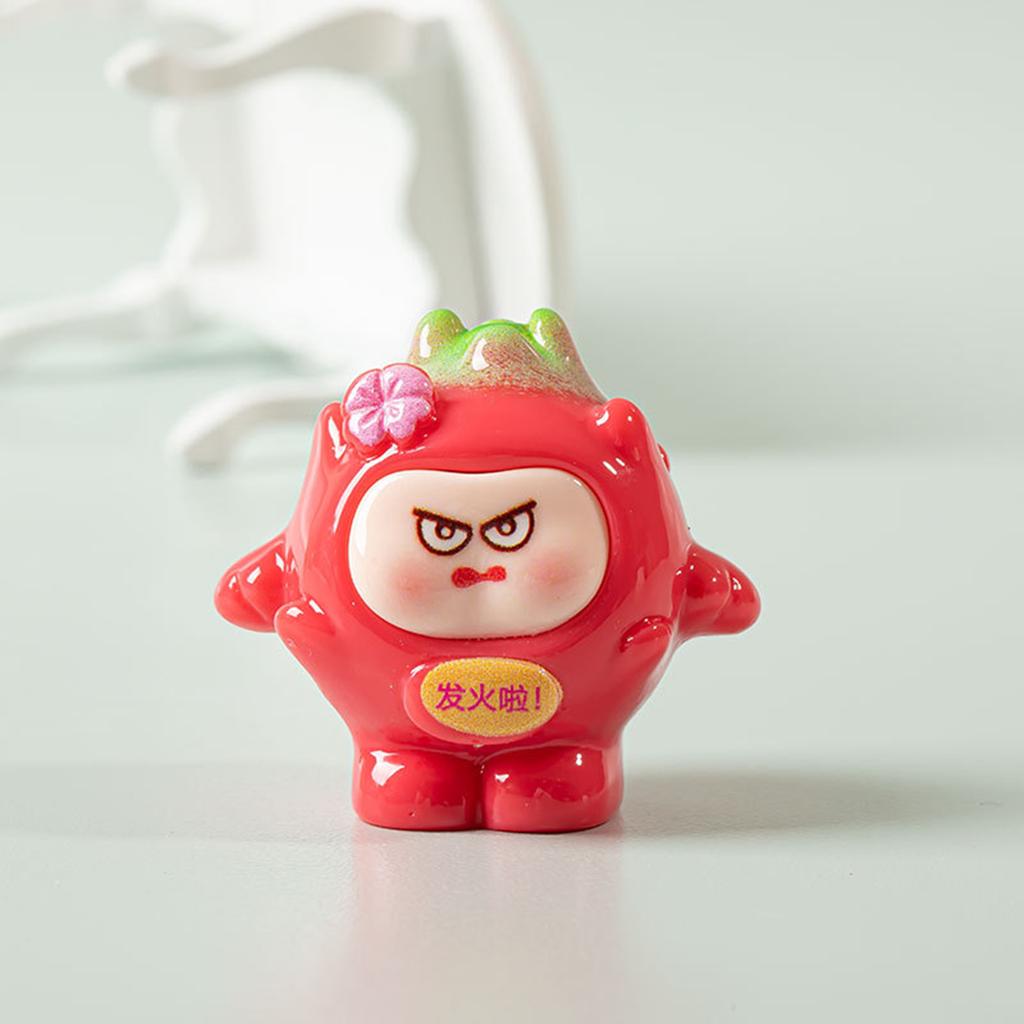 Miniature Figurine Mini Cute Car Interior Decorations Cartoon Fruits Doll Luminous Home Decoration Accessories Crafts Gifts