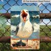 2D Flat, Retro Screaming Seagull Metal Sign - Durable Aluminum Coastal Beach Decor, Beach House Decor, Coastal Kitchen, Nautical Themed Room, Patio