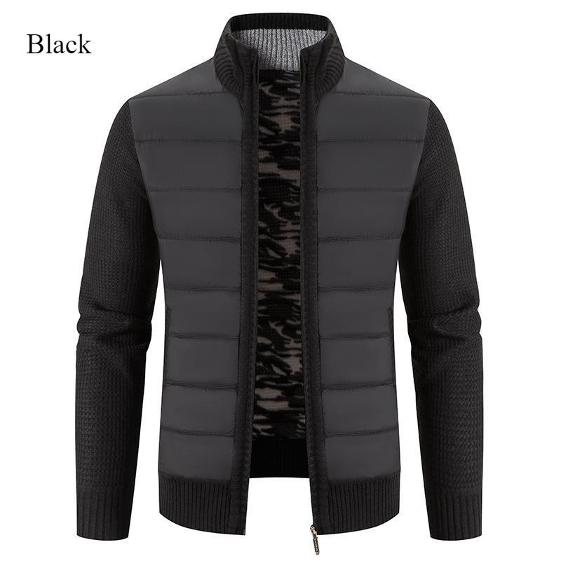 Herren Pullover mit Stehkragen und verdickter Fleece-Oberbekleidung, lockerer Strickpullover, Strickjacke, Winterpullover, modisches, schmales Oberteil