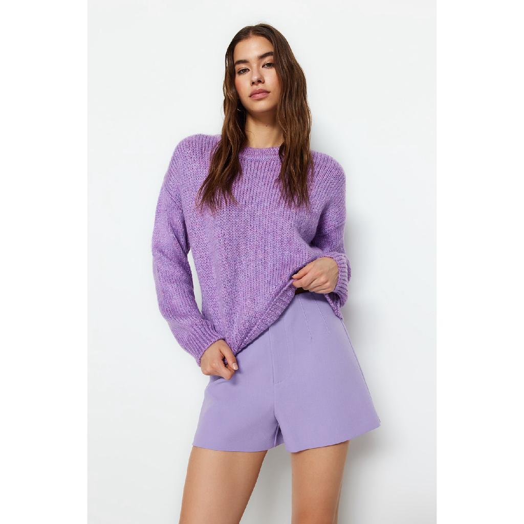 Ecru Wide Fit Weicher, strukturierter Basic-Strickpullover Twoaw23kz00185