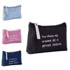 Practical Canvas Alphabet Cosmetic Bag Zipper Hand Clutch Modern Simple Wind Coin Phone Case