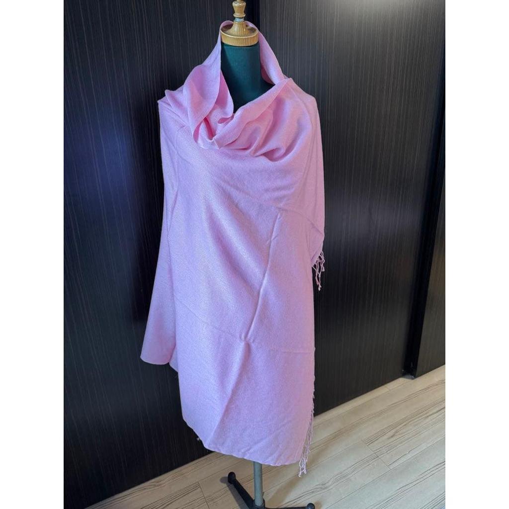 Used Premium Pashmina Large Stole Shawl Sakura Pink