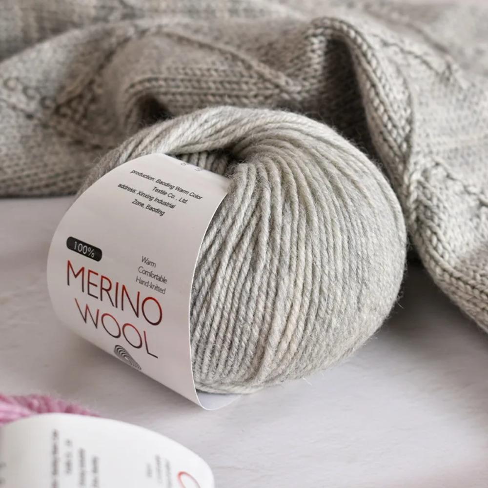 100% Pure Wool Yarn Merino Wool Yarn Handmade DIY Woven Scarf Hat Morandi Color Medium Thick Stick Needle Hand Knitted Yarn Ball