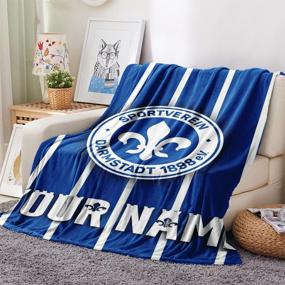 1PC Custom Name SV Darmstadt 98 Patterned Flannel Blanket Suitable For All Seasons for Home Decor Warmth and Comfort Gifts Holiday Present_xia