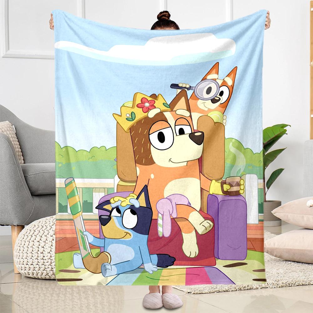 Bluey Bingo Adventure Blanket Durable Comfort Suitable for Sofa Bed Office All-Season Use Warmthful Decor Ideal Gift For Birthday Valentine'S Day