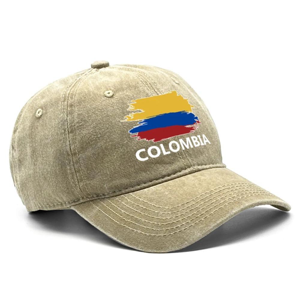 Colombia Flag Baseball Cap Women Outdoor Casual Solid Color Baseball Cap Men Cotton Adjustable Strap Bucket Hat