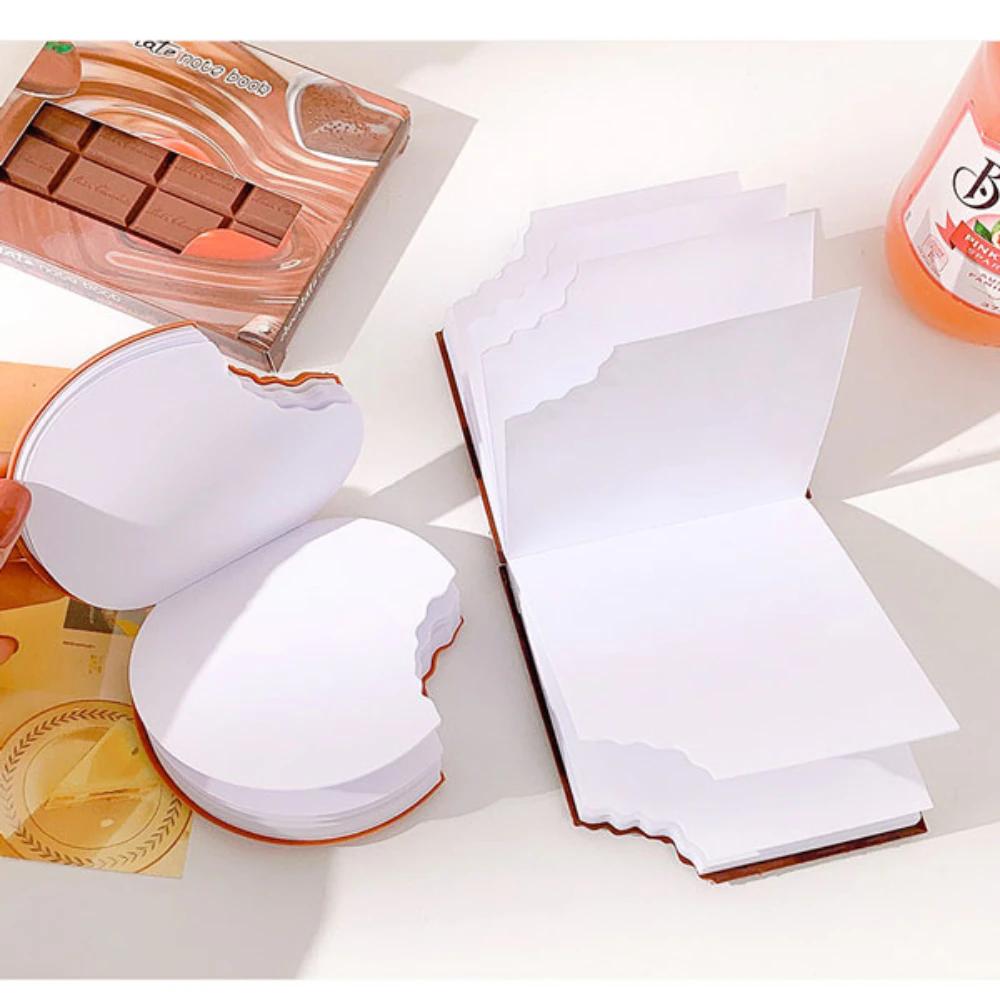 Kreativní čokoládové sušenky tvar poznámkový blok studenti kreslený roztomilý odtrhávací ručně psané poznámkové bloky obal poznámkový blok