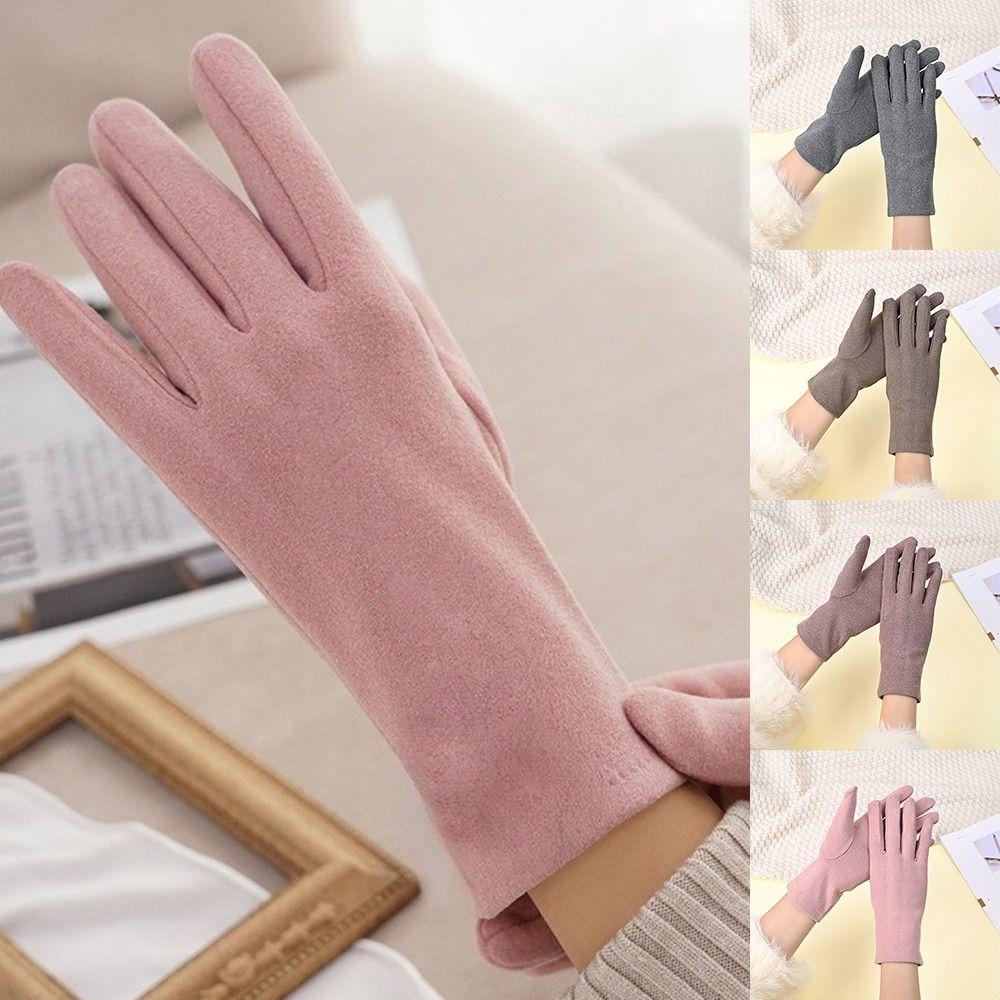 Dralon Winter Gloves Full Finger Windproof Driving Mittens Coldproof Solid Color Full Finger Gloves for Outdoor Cycling Skiing