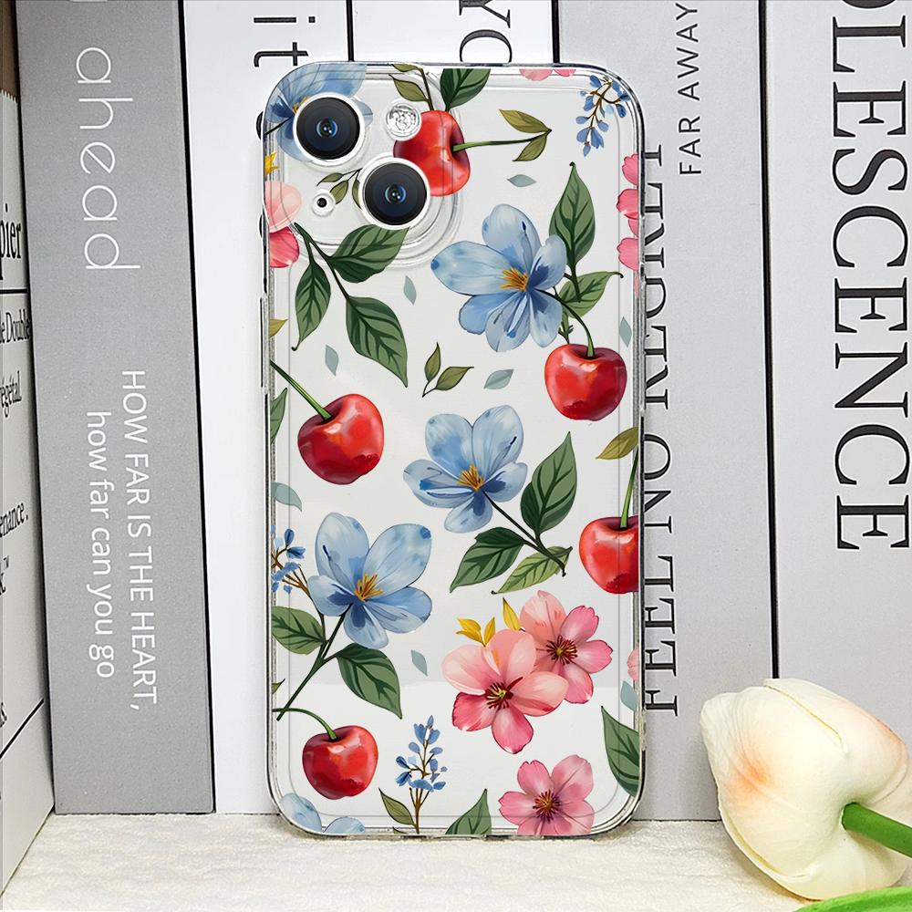 

Кумедний чохол для телефону з метеликом, квіткою та вишнею для IPhone 17 16 15 14 11 12 13 Pro Max 7 8 Plus 12 13 Mini X XS Max XR М який чохол iPhone 15 Pro Max