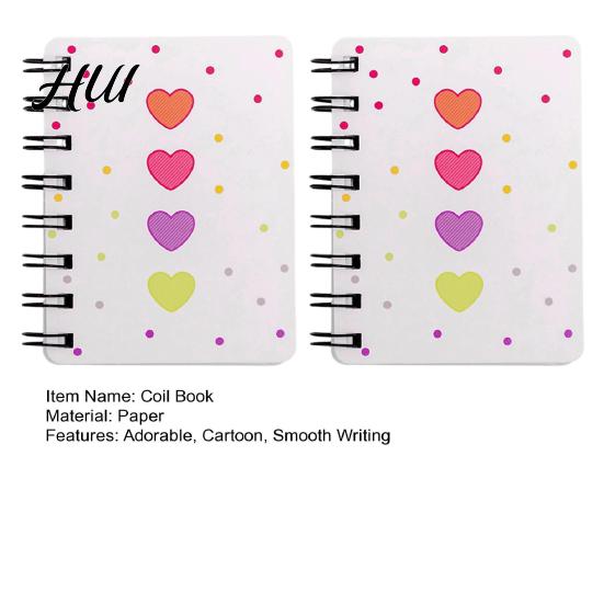 Rollover Coil Journal 2Pcs Cartoon Notebook Mini A7 Portable Spiral Memo Pad for Students Cute Flower Journaling School Travel Notepad