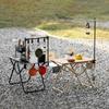 New Camping Shelf Igt Lantern Stand Picnic Tableware Hanging Racks Portable Detachable Aluminium Alloy Light Hangers Stand Desk