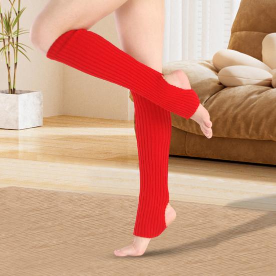Knitted Stirrup Leg Warmers Women Yoga Socks Over Knee Ribbed Winter Leg Warmers for Girls Gym Fitness Dance Ballet