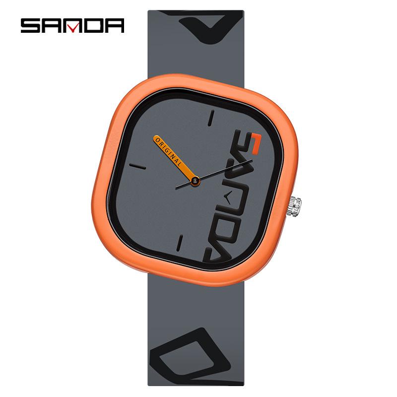 Sanda Square Dual Display Sports Watch for Teen Boys - Waterproof, Luminous, Suitable for Students