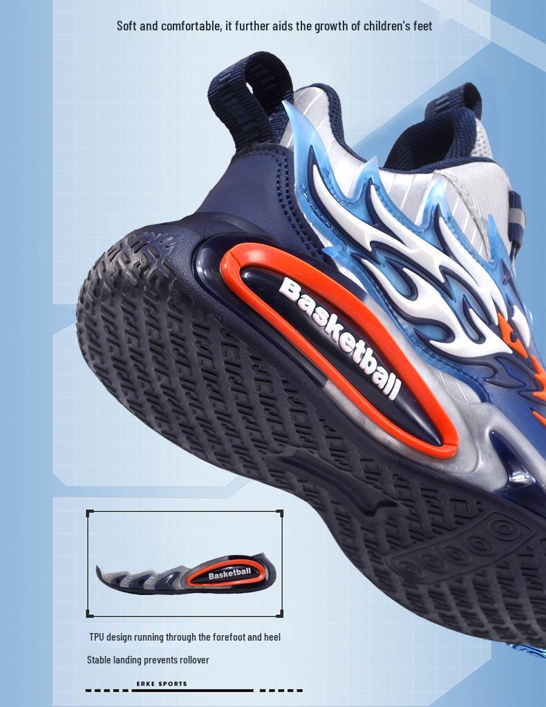 2025 Autumn/Winter Trendy Boys' Leather Basketball Shoes - Durable, Non-Slip, Soft Sole for Kids