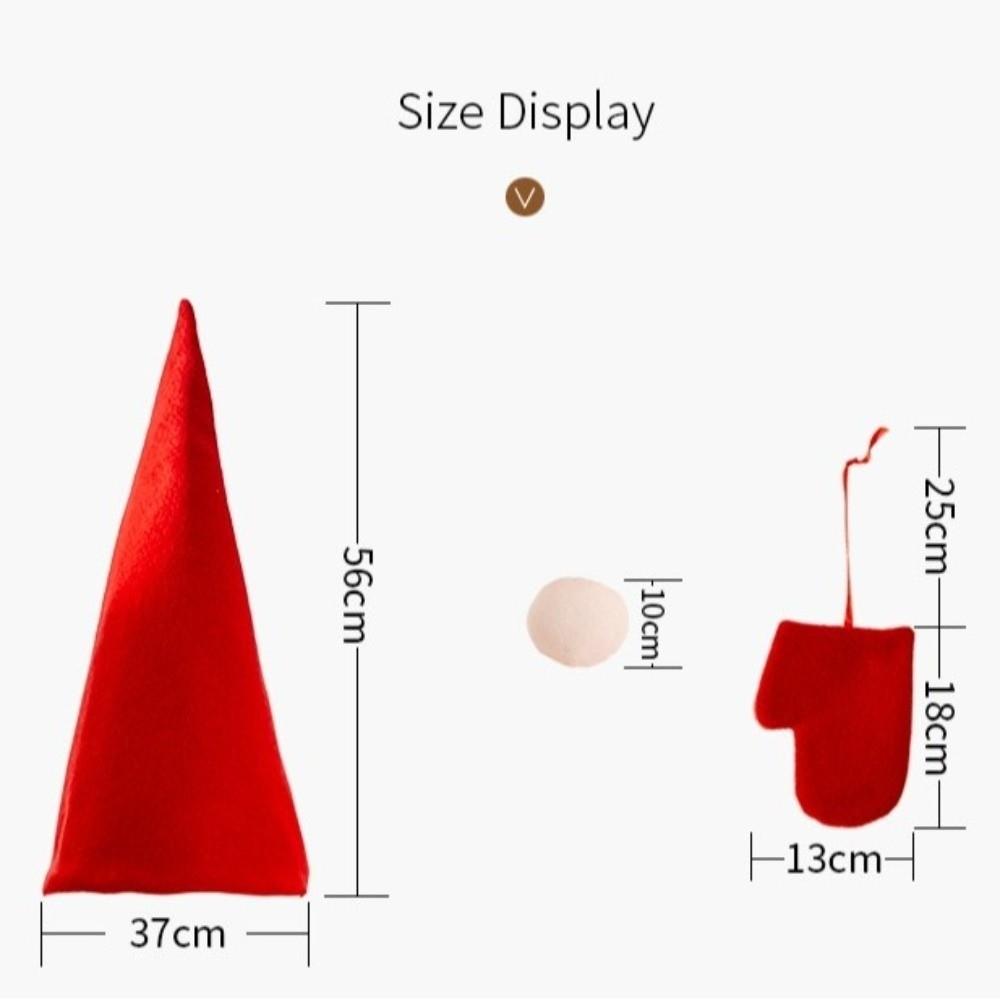 New Red Christmas Treetop Decor Santa Hat Gloves Faceless Christmas Tree Decor Fabric Treetop Decor Holiday Decoration
