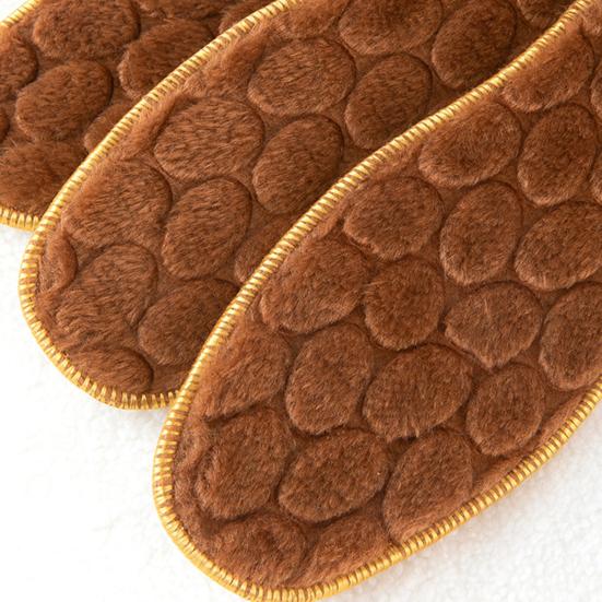 2 Pairs Warm Winter Insoles Thickened Plush Anti-Slip Shoe Inserts Breathable Temperature-Locking Foot Warmers
