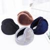 Men's Plus Velvet Thick Plush Winter Ear Warmers with Solid Color Rear-Worn Design for Cold Protection