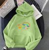 Ladies Gray Plush Hooded Hoodie for Women Plus Size Colorful Print Oversize Pullover Sweatshirt Tops
