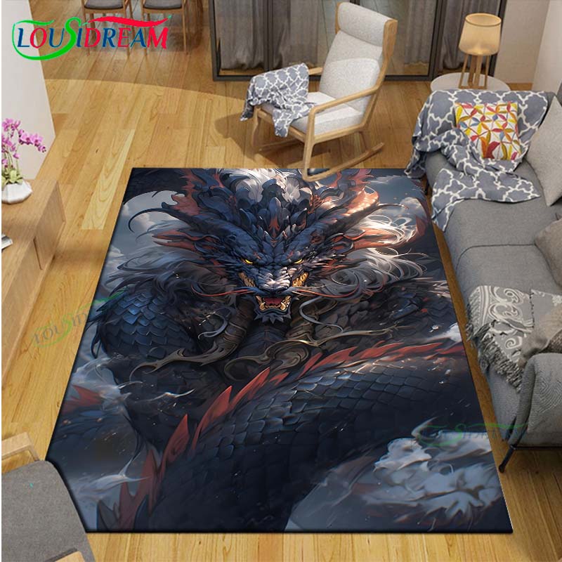 Hot Fashion Chinese Dragon Print Carpet Outdoor Rug Area Rug Non-slip Carpet Bedroom Decor Carpet for Room Gift