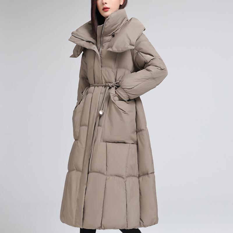 Fashion Woman Winter Coats With Belt Thick Warm Casual Winter Jacket Women's Long Parkas