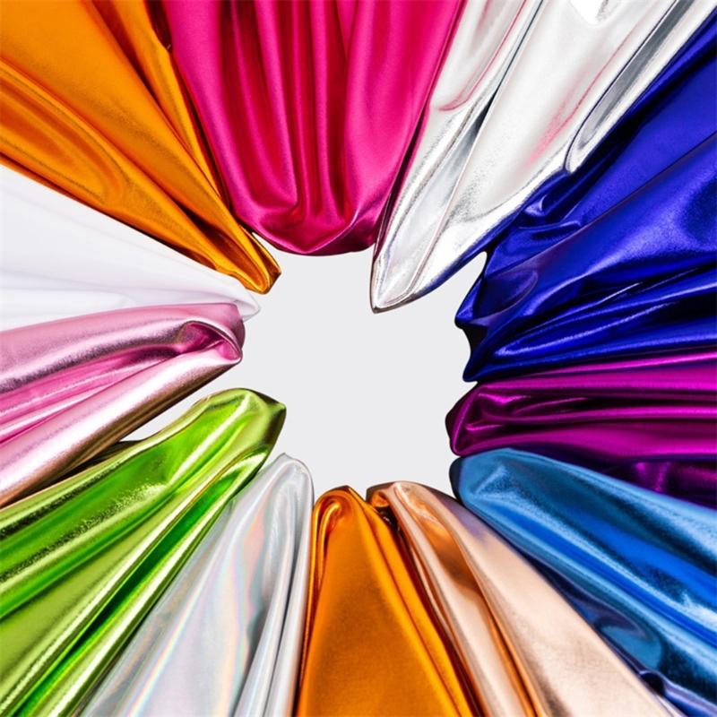 Metallic Gold Foil Textile Stretchable Spandex Cloth For Dance Costumes And Yogas Apparel