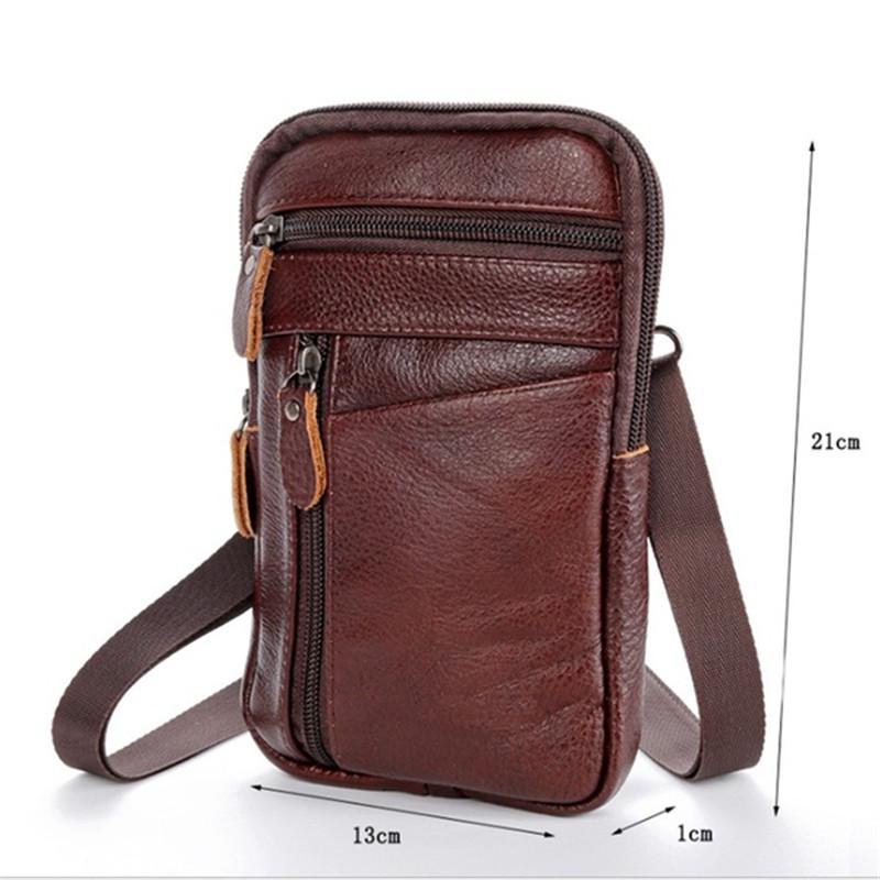 Multifunktions-Schultertasche aus Leder, Umhängetasche, Handtasche, Gürteltasche für Herren, Freizeit, Freizeit