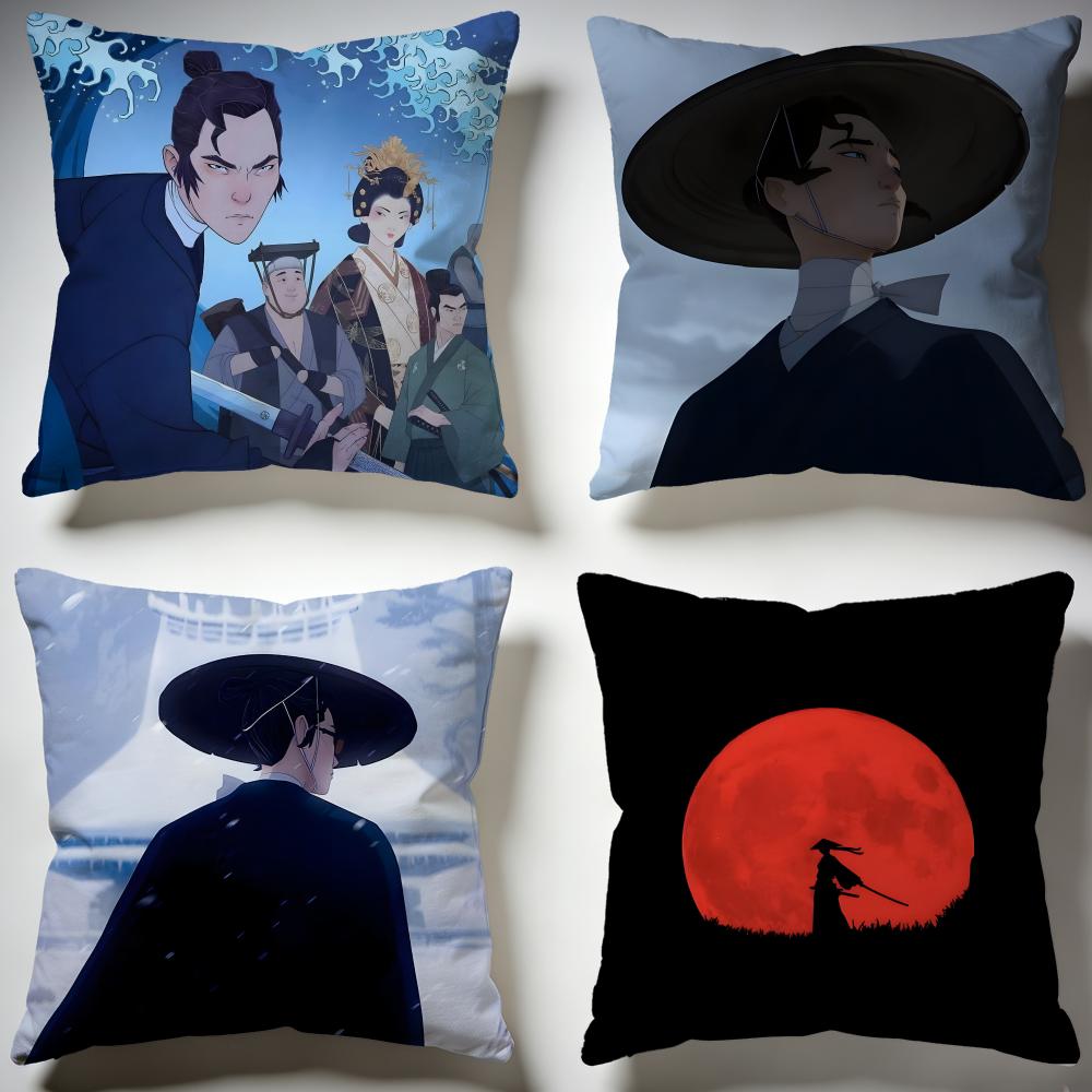 Hot BBlue Eye Samuraiful Cushion Cover Stylish Washable Pillow Cover Ideal for Couch Bedroom Car Decoration