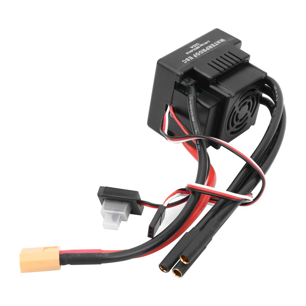 120A Waterproof Brushless ESC Electronic Speed Controller Accessory Fit for 1 8 RC CarXT60 Plug