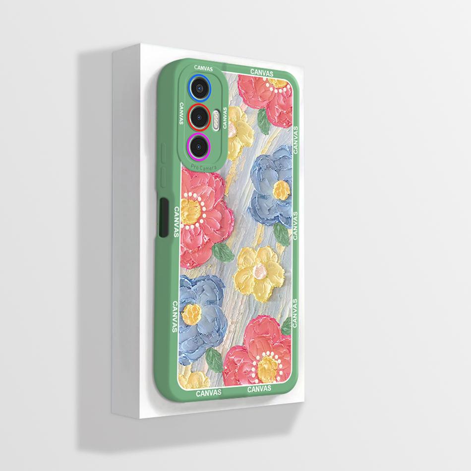 For Tecno Pova 3 Case Pova3 6.9inch Soft TPU Matte Camera Protective Flower Phone Cases For Tecno Pova 3 Fundas Cover LF7n Coque