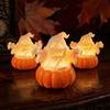 Halloween Party Supplies Pumpkin Light, LED Lighted Ghost Skull Lantern, Spooky Safe Flameless Candles Tabletop Decorative Lamp for Home Indoor
