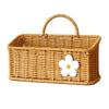 Multipurpose Imitation Rattan Wall Mount Basket with Hanging Handle Decor Hand Woven for Toys Snacks Vegetable Ginger Garlic