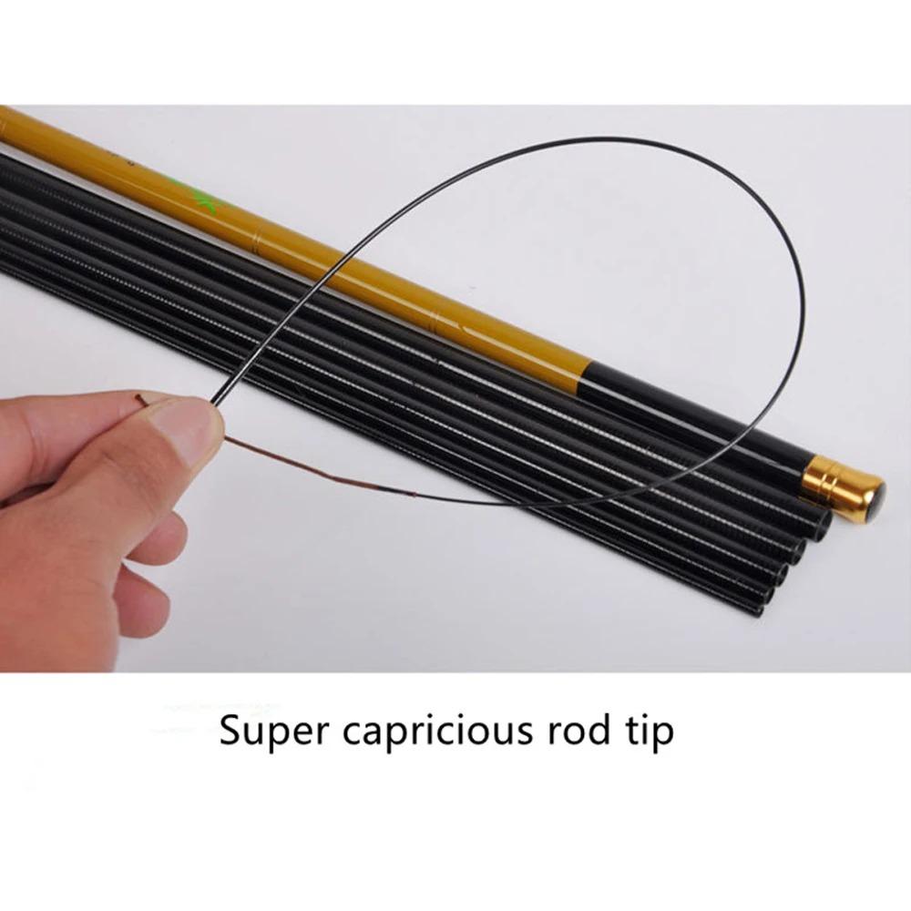 Canna da Pesca Ultracorta Mini Portatile 1.8-6.3M Pesca in Torrente Canna da Pesca Telescopica in Fibra di Carbonio Ultraleggera per Gamberi Carpa Canna da Mano
