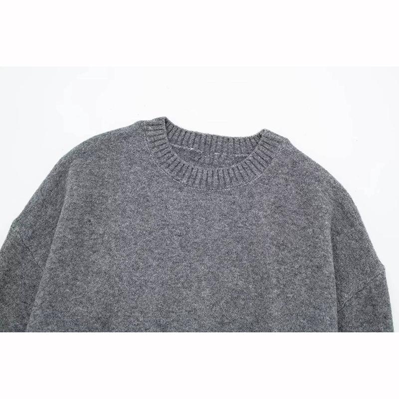 Fashion Round Collar Sweater Women Autumn Winter Classical Knitted Pullover Long Sleeve Simple Basic Jumper