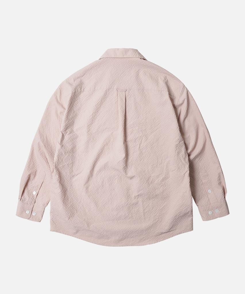 FRIZMWORKS Open Collar Solid Seersucker Shirt _ Light Pink
