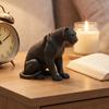 Panther Figurine 3D Printed Black White Wildlife Figure Collectible Animal Sculpture for Home Office Desk Decor