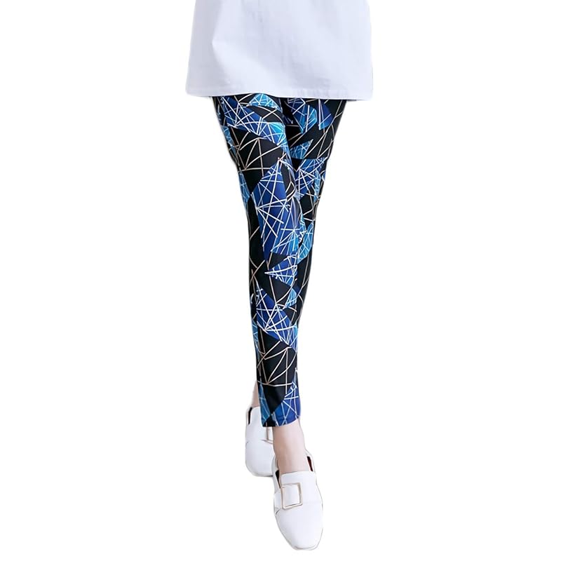 

[Rubitas] long height skinny leggings pants cool teenager 20s 30s ladies spats (Blue check)