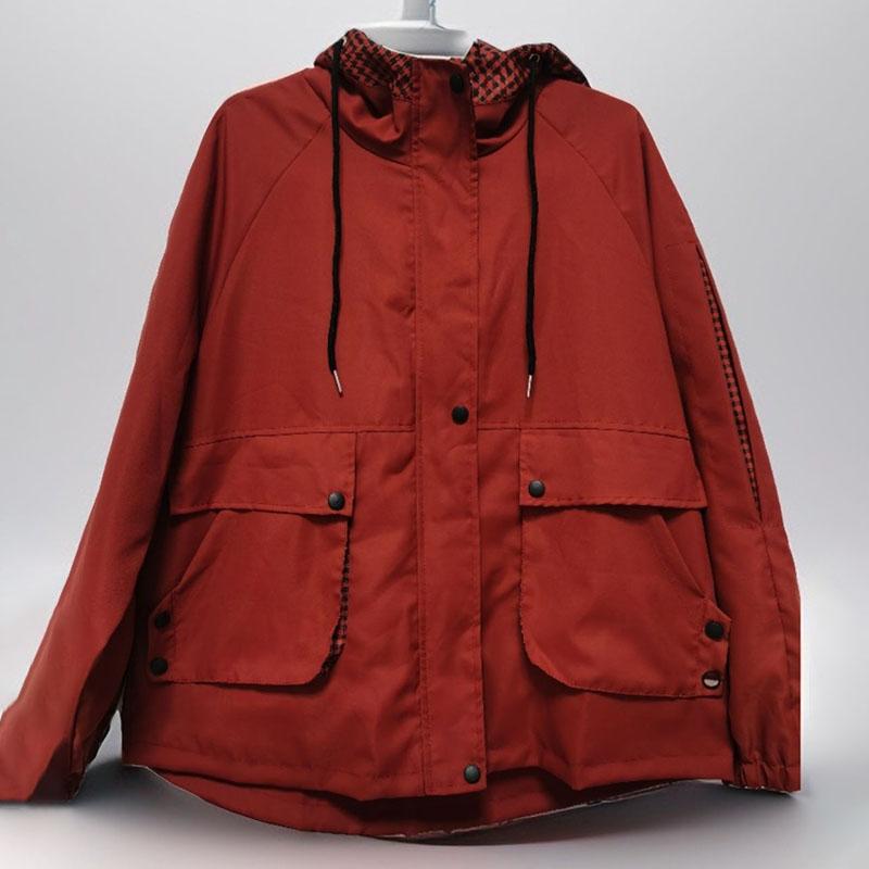 Coat for Women Winter Thickened Casual Oversize Double Layer Windbreaker Waterproof Hooded Jacket