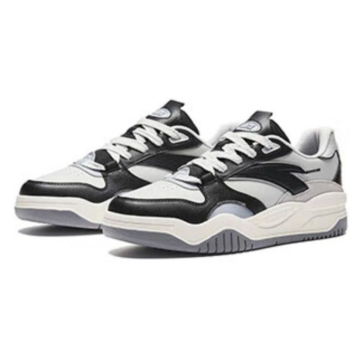 Anta Wave Shoes Thick Sole Height Increasing Non-Slip Low-Top Skate Shoes Men sneaker White Black 912348003-5
