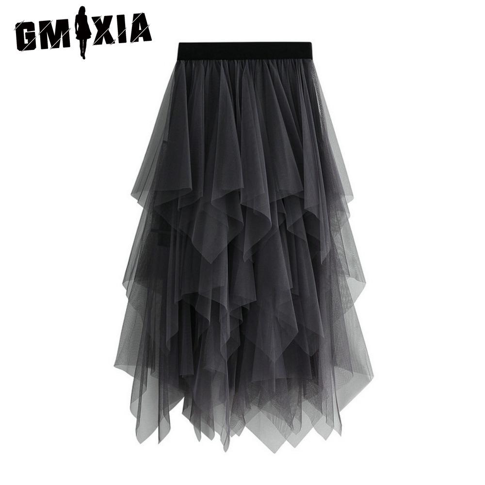 GMXIA Damenmode Lässig Einfarbig Druck Sommer Frühlingsrock