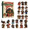 Holiday Surprise Blind Box 2026 Christmas Advent Calendar Dachshund Ornament Set Countdown Hanging Decor with 24 Acrylic Dog Ornaments Mini Figures,