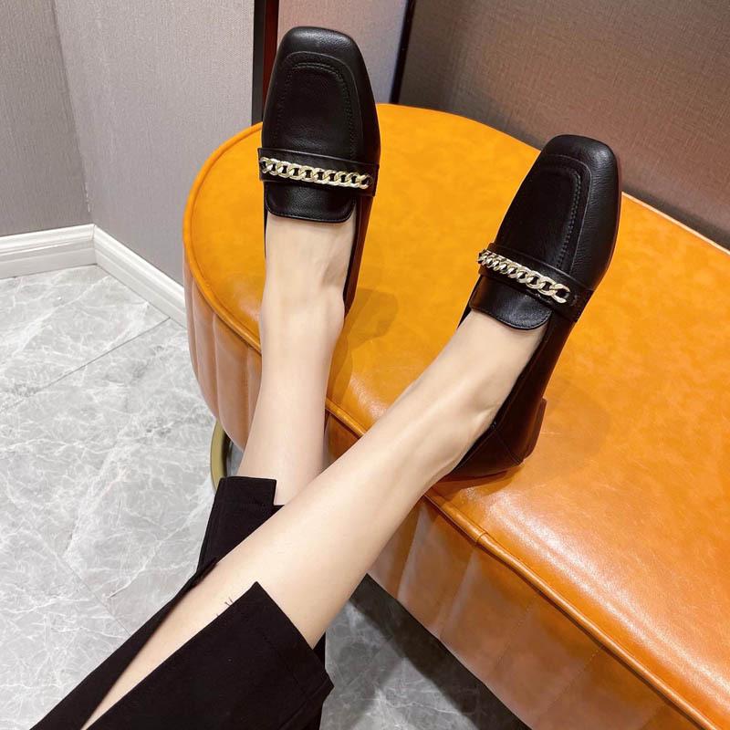 

Модные женские туфли на плоской подошве, мокасины из цельной кожи с квадратным носком и металлическими цепочками, удобные кроссовки без застежек, женские джинсы Mary 5 чёрный