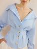 Trendy Women's European & American Striped Long-Sleeve Shirt - Niche Spring/Autumn Design