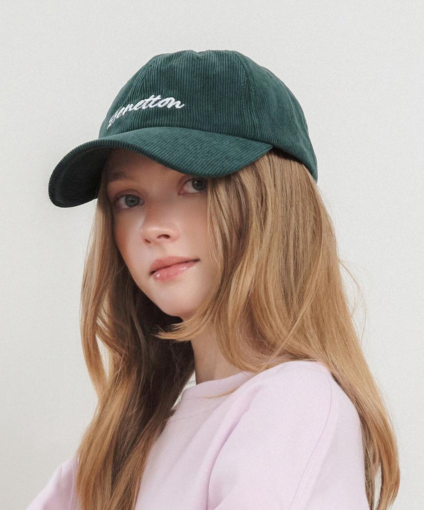 Benetong Ribbed Ball Cap Green